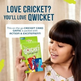 Binca Qwicket - Fun Cricket Card Game for All Return Gifts for Birthday, Family Game for Kids, Teens and Adults, Indoor Cricket Cards, Gifts for Kids Ages 7, 8,9 and Up (2 Players)
