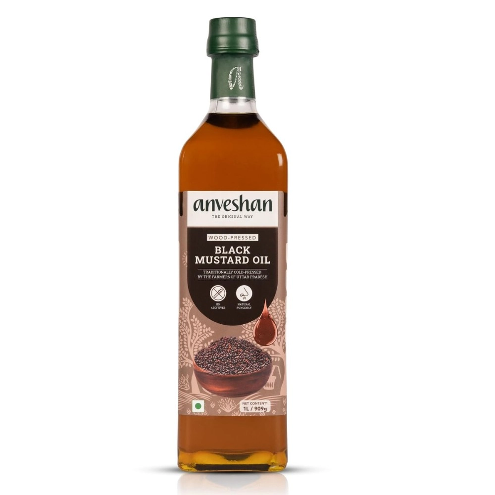Anveshan Empowering farmers with technology Wood Pressed Black Mustard Oil (1000ml)