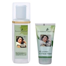 Shahnaz Husain Shagrow Plus - Cleanser Cum Conditioner - 200ML and Tulsi Neem Face Wash - 50GM