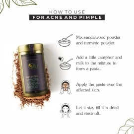 O4U Mysore Sandalwood Powder for De Tan, Glowing skin, Oil Control, Fades Acne Scars & Ageing Marks | Chandan Powder | USDA Certified, 100% Pure & Organic | (100g)