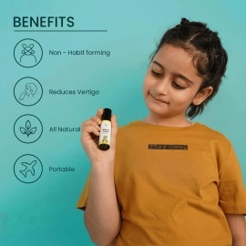 Herb Tantra Travel Ease Motion Sickness Relief Junior Roll-On | Relieves Travel Sickness, Dizziness, Nausea, and Vomiting | 100% Pure & Nartural |Safe for Kids Aged 2 and Above |9ml Pack of 1