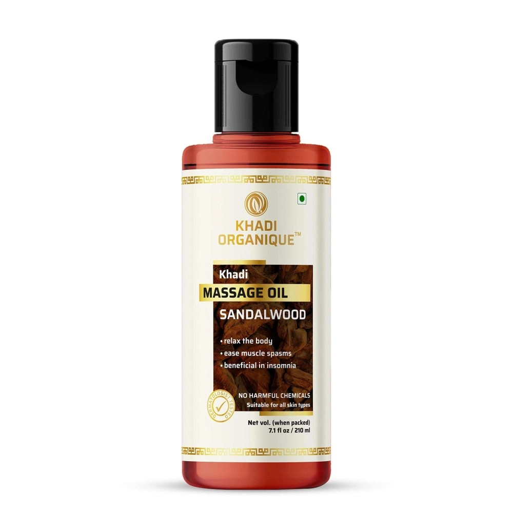 Khadi Organique Sandalwood Massage Oil Pack of 1 (210 ML)