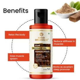 Khadi Organique Sandalwood Massage Oil Pack of 1 (210 ML)