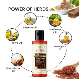 Khadi Organique Sandalwood Massage Oil Pack of 1 (210 ML)