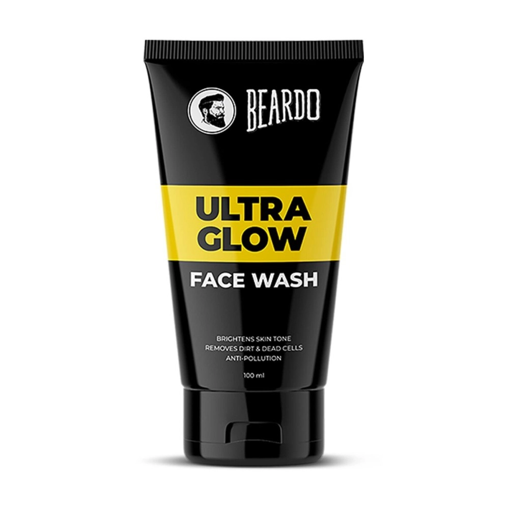 Beardo ultraglow face wash for men | brightens & balances skin tone reduces dark spots hyperpigmentation| daily use facewash oily to dry glowing and radiant (100ml)