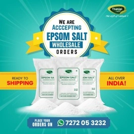 Thanjai Natural 1Kg Epsom Salt (Grade A93658 - Magnesium Sulphate) For Muscle Relief, Relieves Aches & Pains 100% Natural Natural Method Made.