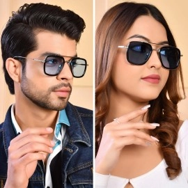 ROYAL SON Vintage Fashion Spider-Men/Peter Parker Women Men Sunglasses UV Ray Filter - Blue - L