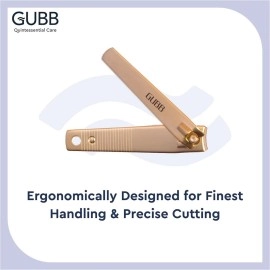 GUBB Nail Clipper For Men & Women - Fits naturally, Cuts precisely | Elegant designed | Easy to hold | Safe for skin | Sharp blades | Offers well-groomed nails | Suitable for men and women - Gold