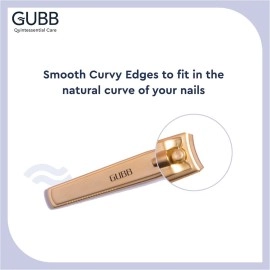 GUBB Nail Clipper For Men & Women - Fits naturally, Cuts precisely | Elegant designed | Easy to hold | Safe for skin | Sharp blades | Offers well-groomed nails | Suitable for men and women - Gold