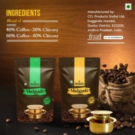 Continental Malgudi Filter Coffee 500Gm Pouch Combo|(60% Coffee - 40% Chicory)+(80% Coffee - 20% Chicory)|Traditional South Indian Filter Coffee Powder|Freshly Roasted Ground Coffee|500Gm*2 - 1Kg