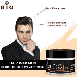 Newish Zero Gravity Hair Styling Wax for Grooming Mens Hair with Goodness Almond Oil for Styling and Defining All Types of Hair, 100 gm