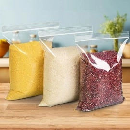 bvslf Reusable/Resealable Self Sealing Zip Lock Covers Storage Pouch Bags, 10 x 14 inches, 50 Pieces (Transparent)