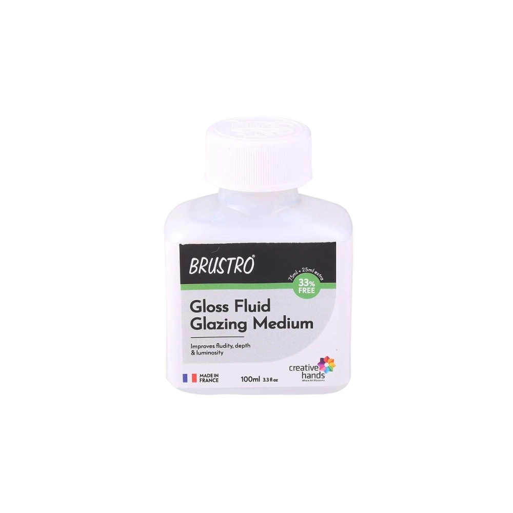 Brustro Professional Gloss Fluid Glazing Medium 100ml (75ml + 25ml Free)