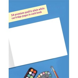 Drawing Book A4 Size Approx | Plain Sketch Pad for Kids, Students & Artists | 34 White Blank Unruled Pages | 29.5 x 21 cm | Soft Cover | Drawing Copy for Sketching, Colouring & Painting | Pack of 3