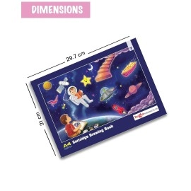 Drawing Book A4 Size Approx | Plain Sketch Pad for Kids, Students & Artists | 34 White Blank Unruled Pages | 29.5 x 21 cm | Soft Cover | Drawing Copy for Sketching, Colouring & Painting | Pack of 3