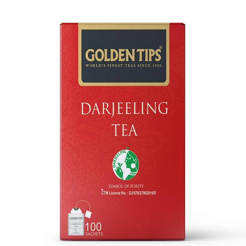 Golden Tips Darjeeling Black Tea Bags (100 Bags, 200 Gram)