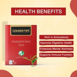 Golden Tips Darjeeling Black Tea Bags (100 Bags, 200 Gram)