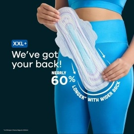 Whisper Bindazzz Night Sanitary Pads|Pack of 16 Thin Pads|XXL+|Upto 0% Leaks|60% Longer & Wider Back|Dry Top Sheet|Long Lasting Coverage|Faster Absorption|36 Cm Long|with Disposable Wrap