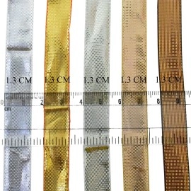 Embroiderymaterial Thin Gota Border Lace Ribbon for Craft, Embroidery and Decoration- 5 Colors Combo- 20 Meter Each Color (Total -100 Meter)