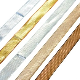 Embroiderymaterial Thin Gota Border Lace Ribbon for Craft, Embroidery and Decoration- 5 Colors Combo- 20 Meter Each Color (Total -100 Meter)