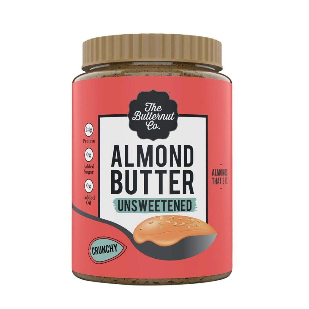 The Butternut Co. Almond Butter Unsweetened, Crunchy 1KG (No Added Sugar, Vegan, High Protein, Keto)
