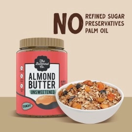 The Butternut Co. Almond Butter Unsweetened, Crunchy 1KG (No Added Sugar, Vegan, High Protein, Keto)