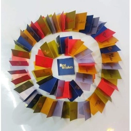 Satyam Kraft Paper Small Traditional Best Wishes Printed Gift Tag (Pack of 50, 6.5 cm x 0.2 cm x 6.5 cm) (50)