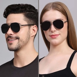 Royal Son Classic Aviator/Pilot Polarized Sunglasses For Men Women UV400 Protection - Black