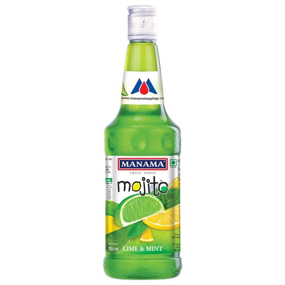 Manama Lime and Mint Mojito Flavoured Syrup for Mocktails & Cocktails (750ML)