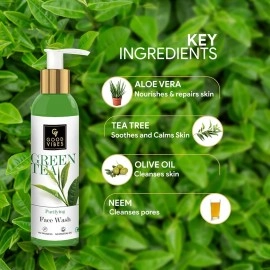 Good Vibes Paraben and Cruelty Free Green Tea Purifying Face Wash (120ml)