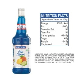 Manama Lime and Mint Mojito Flavoured Syrup and Blue Curacao Flavoured Fruit Twist Syrup 750ML Each, Pack of 2