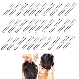 Chiku Piku U-Shaped Bobby Hair Juda Pin, Black Metal, Pack of 40 Pcs, 6.5 cm Long