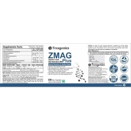 Trexgenics ZMAG PLUS Bioactive Zinc & Magnesium Bisglycinate,Pyridoxal-5-phoshate & D3 Next Generation,Superior,Bioavailable Sports Recovery,Performance & Restful Sleep(60x2 Pack=120 Veg. Capsules)