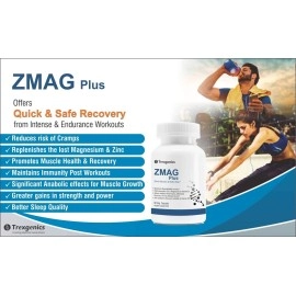 Trexgenics ZMAG PLUS Bioactive Zinc & Magnesium Bisglycinate,Pyridoxal-5-phoshate & D3 Next Generation,Superior,Bioavailable Sports Recovery,Performance & Restful Sleep(60x2 Pack=120 Veg. Capsules)