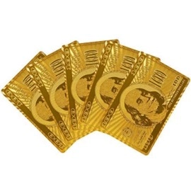 Toyshine Gold Plated Poker Playing Cards, Classic PVC Poker Table Cards - Gold