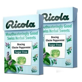 Ricola Bracing Glacier Peppermint Pack of 2 Pouch, 2 x 45 g