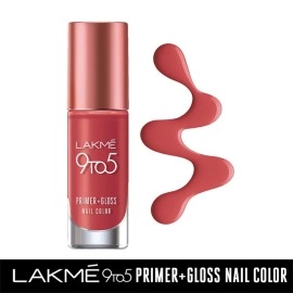 Lakm 9To5 Primer + Gloss Nail Colour, Pink Paisley, 6 ml