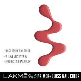 Lakm 9To5 Primer + Gloss Nail Colour, Pink Paisley, 6 ml