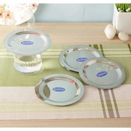 Sharda Metals Stainless Steel Heavy Gauge Ciba Lids, Coasters for Cups, Mugs, Glasses, Tumblers, bowls and katori, Food Grade & BPA-free Covers - 5 Inch, Set of 6