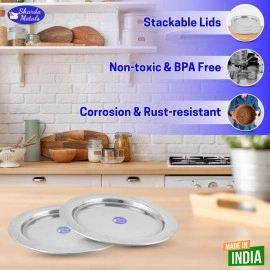 Sharda Metals Stainless Steel Heavy Gauge Ciba Lids, Coasters for Cups, Mugs, Glasses, Tumblers, bowls and katori, Food Grade & BPA-free Covers - 5 Inch, Set of 6