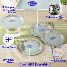 Sharda Metals Stainless Steel Heavy Gauge Ciba Lids, Coasters for Cups, Mugs, Glasses, Tumblers, bowls and katori, Food Grade & BPA-free Covers - 5 Inch, Set of 6
