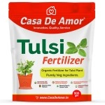 Casa De Amor Organic Tulsi Essential Plant Fertilizer Holy Bisil Plants with Growth Nutrients and Charged Micro-organism for Tulsi Plant in Balcony, Terrace & Home Gardening, 900 gm
