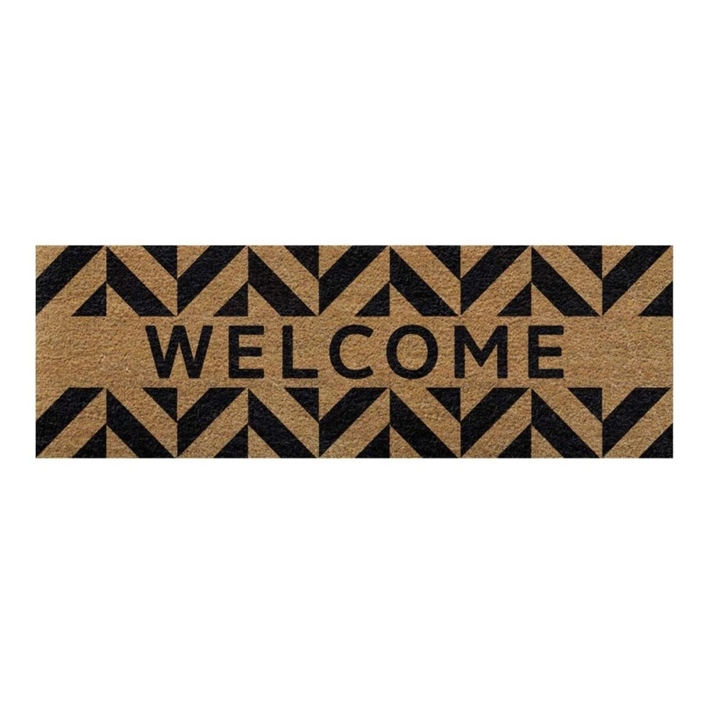 ATMAH Welcome Zigzag Distress Coir Door Mat ( 120cm x 40cm, Slight variations in color)
