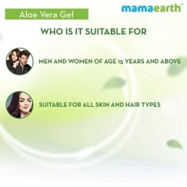Mamaearth Aloe Vera Gel for Face, Skin & Hair | With Pure Aloe Vera, Vitamin E & Glycerin | Hydrates, Soothes & Nourishes | For All Skin & Hair Types | Sulfate Free | Dermatologically Tested | 300ml