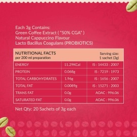 Greenbrrew Cappuccino Green | 100% Unroasted Coffee | Medium Blend | Social Friend | 20 Servings | 60g