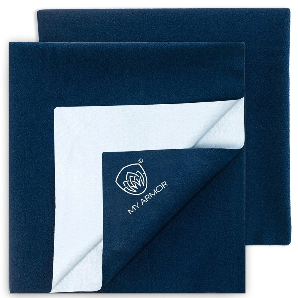 MY ARMOR Dry Mat for Babies Small Size 50x70 cm with, Pack of 2, Royal Blue