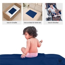 MY ARMOR Dry Mat for Babies Small Size 50x70 cm with, Pack of 2, Royal Blue