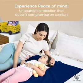 MY ARMOR Dry Mat for Babies Small Size 50x70 cm with, Pack of 2, Royal Blue