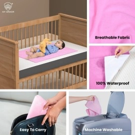 MY ARMOR Baby Bed Protector Waterproof Dry Sheets for Newborn Baby with, Small Size 50x70 cm, Pack of 2, Baby Pink