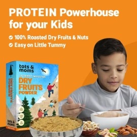 TOTS AND MOMS 100% Dry Fruits Powder For Kids With No Added Junk | 35% Almonds, 35% Cashews, 28% Pista, Saffron & Nutmeg | 100G